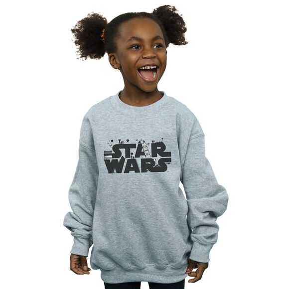 Star Wars Girls Minimalist Logo Sweatshirt Sports Grey